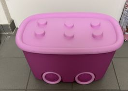 Pinke Spielzeugkiste auf Rädern 46L Kiste Box