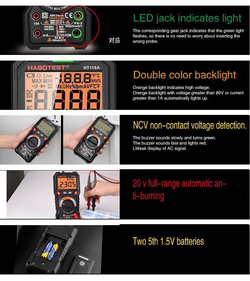 Misurare: Multimeter mit 6000 Zähler & LCD-Anzeige – Nuovo (secondo la descrizione) da Thun venduto da thunshop 2