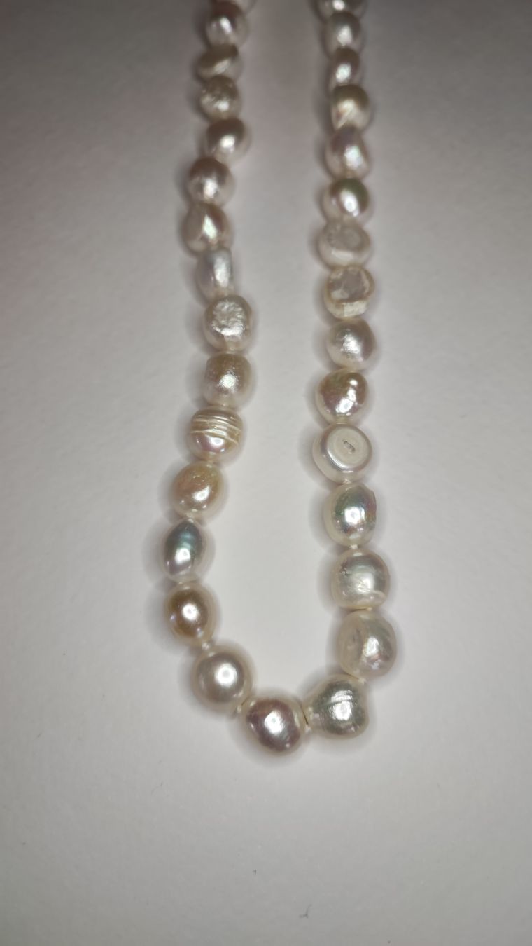 Catenine: Perlenkette echte Perlen 34cm 9-10cm – Nuovo e nell'imballaggio originale da Gstaad venduto da Kunst1996 1