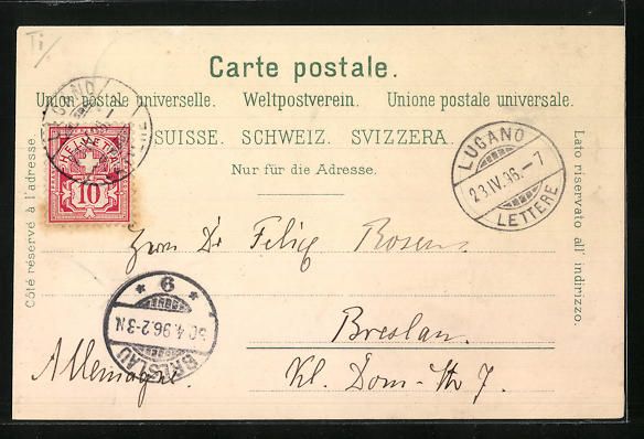Cartoline postali: Litho Lugano, Trachtenmädchen bei der W – Usato da Berlin venduto da bartko-reher 1