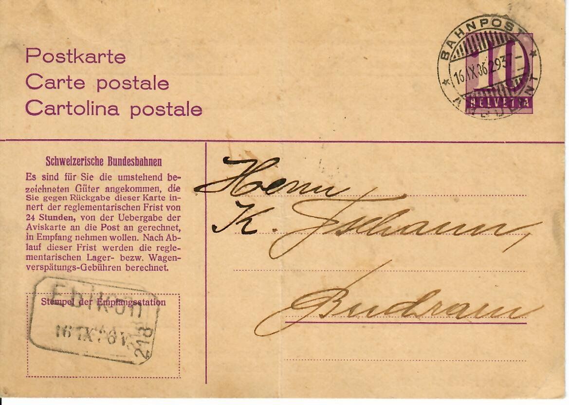 Tous les timbres: PK, Bahnpost Ebikon – D'occasion à Hochdorf par Ziegel-16