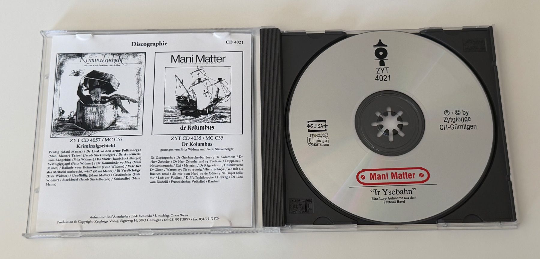 CD: Mani Matter - Ir Ysebahn CD – Usato da Altstätten SG venduto da sheamus 2