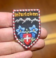 VINTAGE Badge INTERLAKEN enzian ST. GALLER STICK klein