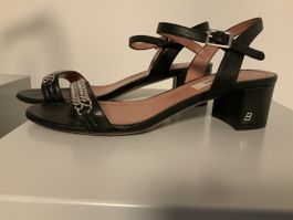 Bally Sandalen schwarz Kette Leder Grösse 37.5 Leder