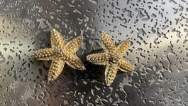 Goldige Ohrclips Seestern