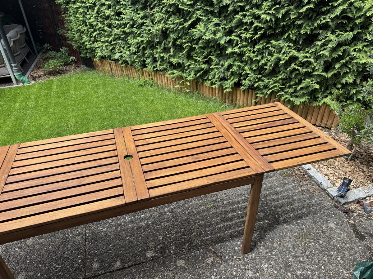 Ikea Tavoli: IKEA Holz-Gartentisch inkl. 3 Stühle – Usato da Cham venduto da GOLF2GL 4