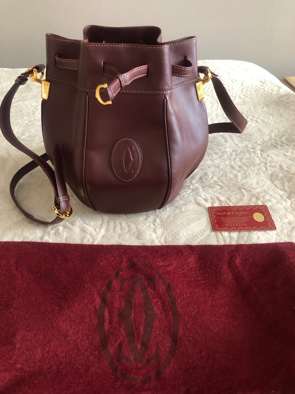 Cartier Borse da donna: Cartier Tasche, Bordeaux, Leder, original – Usato da Aesch LU venduto da Montana70