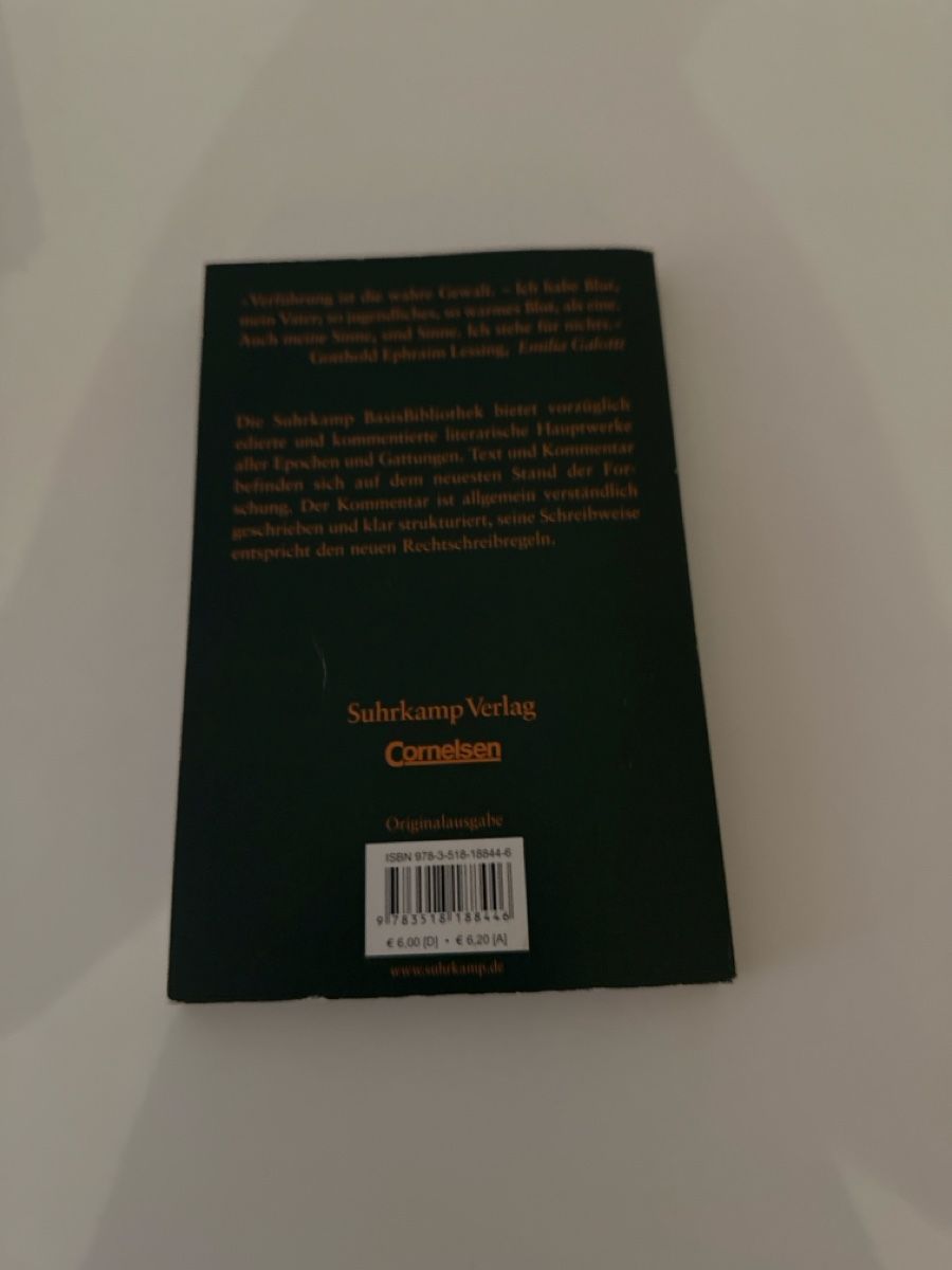 Libri: Gotthold Ephraim Lessing: Emilia Galotti – Usato da Udligenswil venduto da ste_2ftf 1