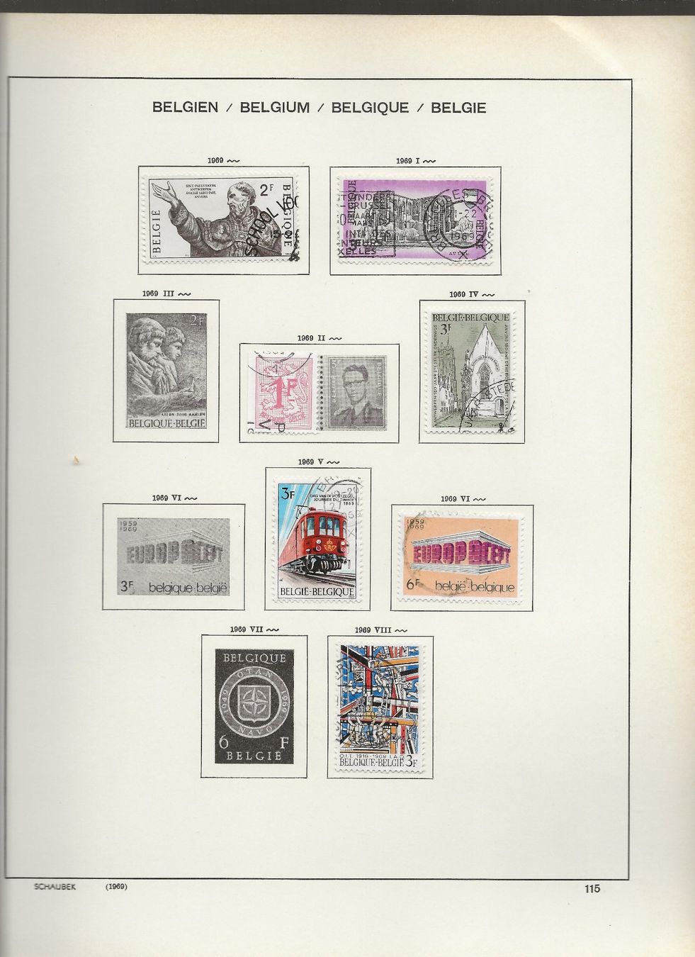 Tutti i francobolli: Marken Belgien  1968 bis 1971 – Usato da Au ZH venduto da xelagreb01 2