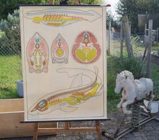 Vintage Lehrtafel Chordatiere und Fische v. Dr. Lips  #F2 1x