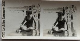 Vintage Stereofoto, Les Jolies Baigneures, Badenixe
