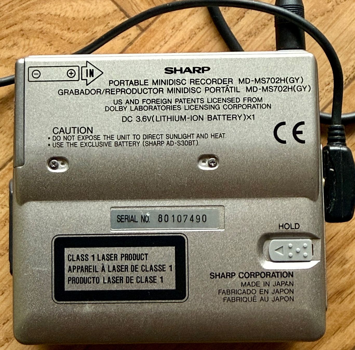 Minidisc: Sharp Minidisc portable Recorder Player MD-MS702H TOC Error – Defekt aus Aarau von Grogu66 2