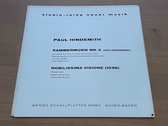 Vinyles: HINDEMITH: KAMMERMUSIK NR 3 - PALM / BOUR - WERGO – Neuf (Voir description) à Fahrwangen par Swirl2 1