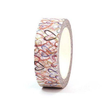 Sticker: Washi Tape farbig gezeichnete Herzen – Nuovo e nell'imballaggio originale da Löhningen venduto da Fourbi18 1