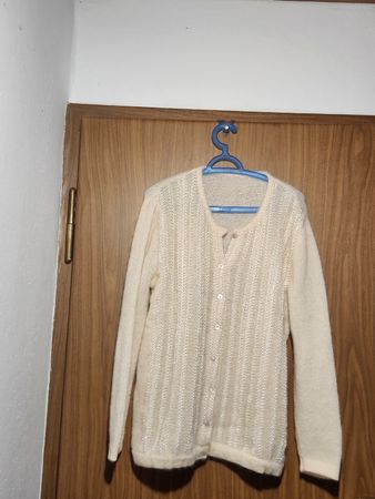 Cardigan femme beige 70% Baby mohair XL/XXL 