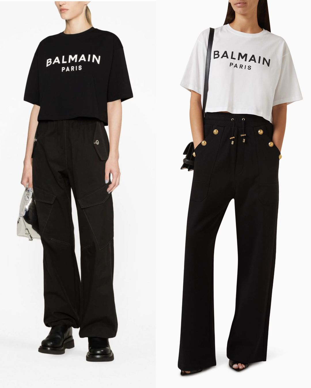 Balmain Vestiti: 100% ORIGINAL BALMAIN CROPPED T-SHIRTS x 2 – Usato da Küssnacht am Rigi venduto da Grittibaenz