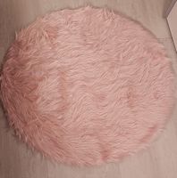 Tapis rond 90×90cm rose poudré  acrylique et polyester neuf