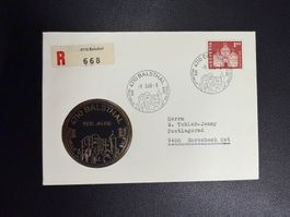 1000 Jahre Balsthal 9.3.1968 Sonderstempel auf R-Brief