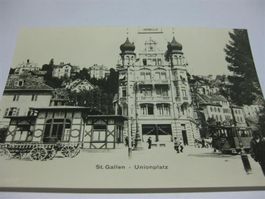 AK St. Gallen Unionplatz mit Tram