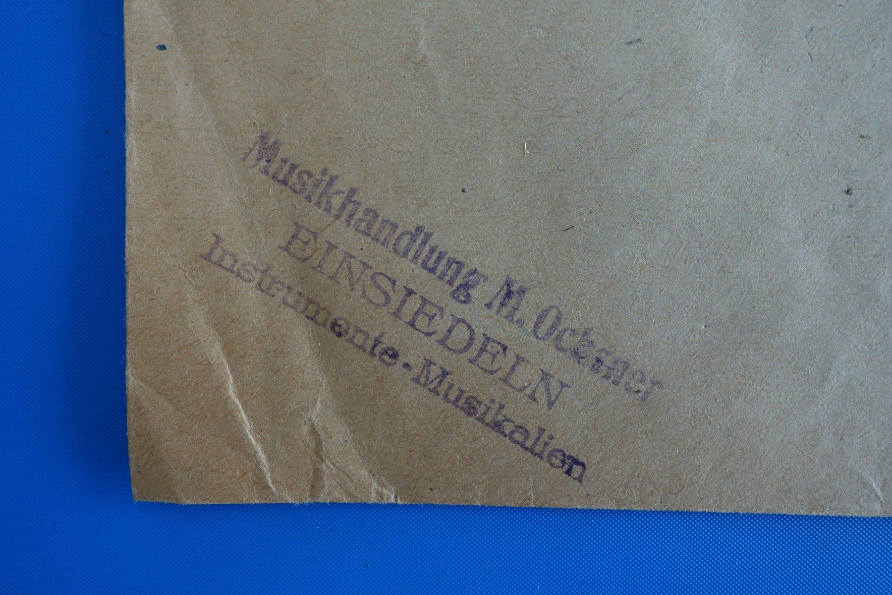 Cartoline postali: EINSIEDELN - BRIEFCOUVERT - MUSIKHANDLUNG OCHSNER - 1925 – Usato da Ibach venduto da Ibanto 1