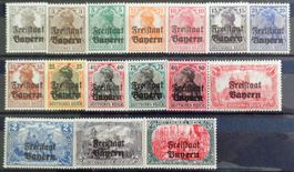 BAYERN 1919: Überdruckte Germania-Serie «Freistaat Bayern» *