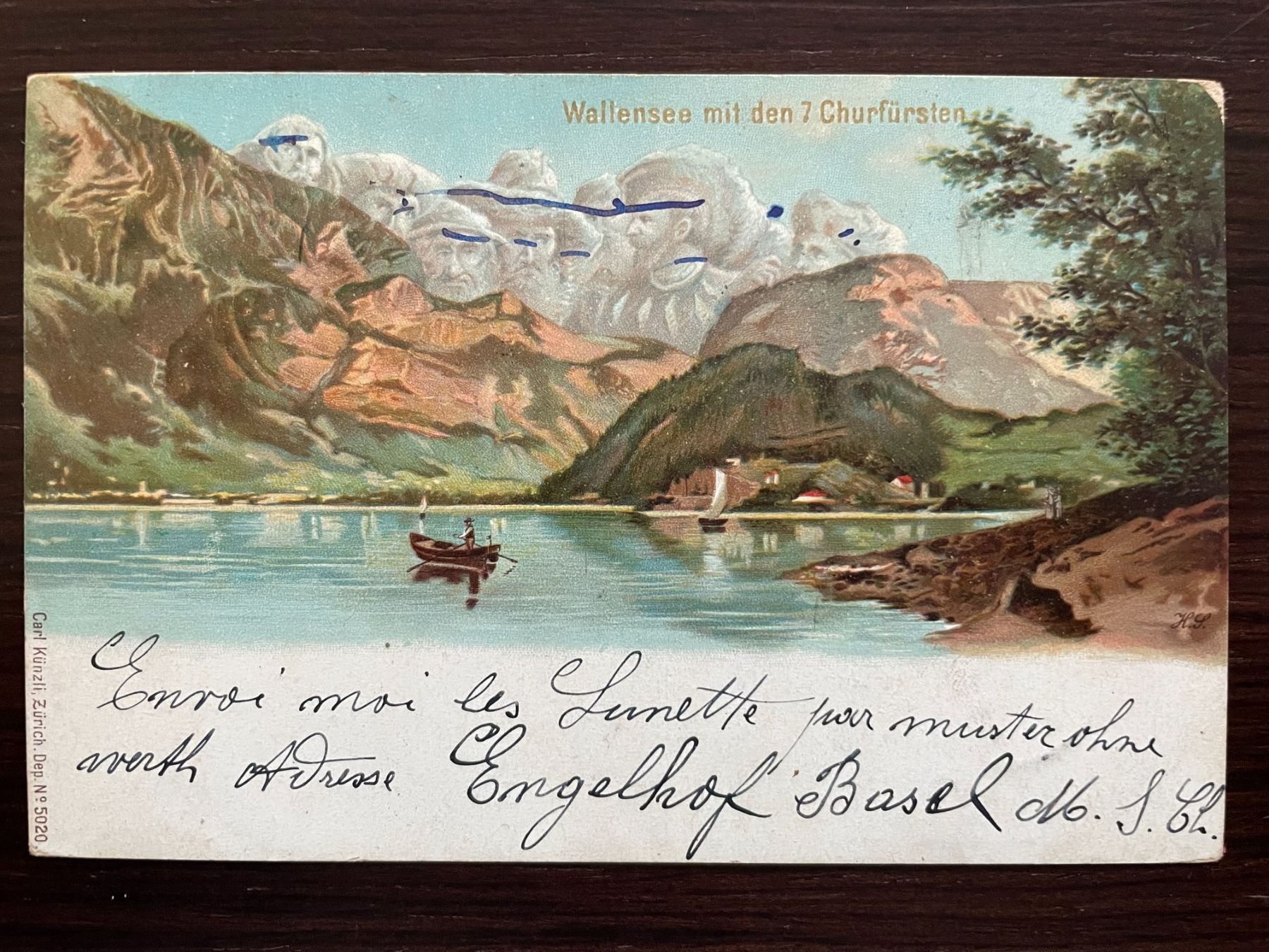 Cartoline postali: BERGGESICHTER Wallensee mit den 7 Churfürsten, 1898 – Usato da Wald ZH venduto da TLILEF