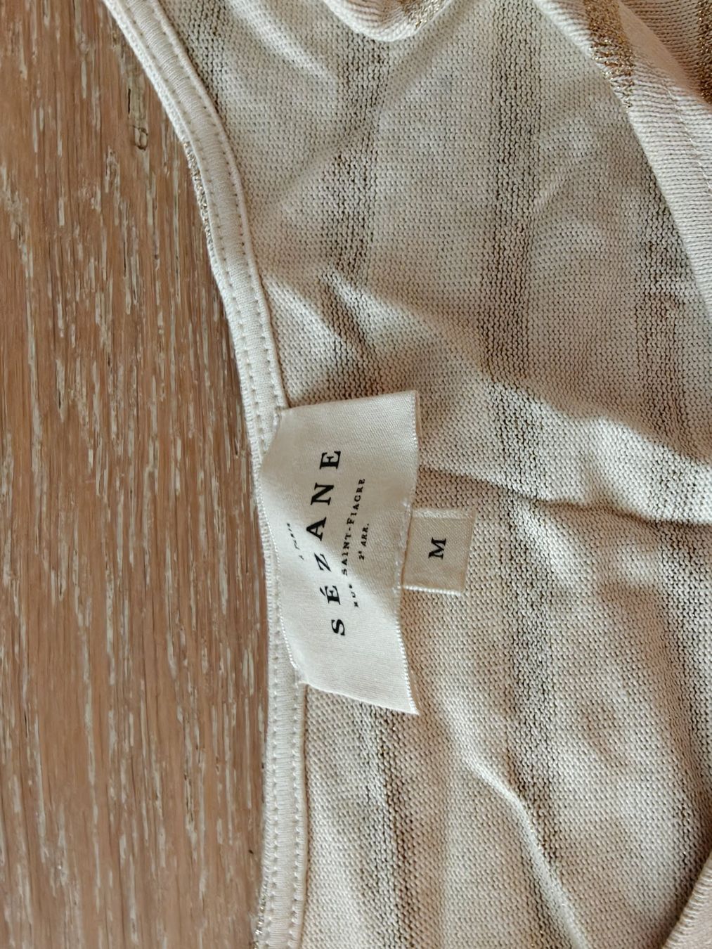 Sezane Top: Sezane Ringelshirt Gold Ecru, Gr. M – Usato da Hedingen venduto da muse10 1