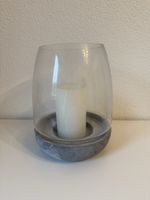 Windlicht Beton / Laterne mit Glasaufsatz