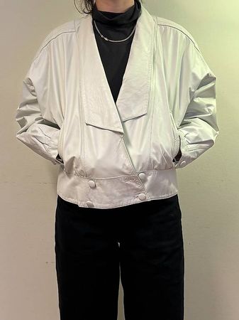 Blouson cuir blanc vintage