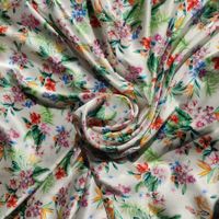 Designer Seide 95% Elastan 5% 1.85x1.45m Fiori perlmut