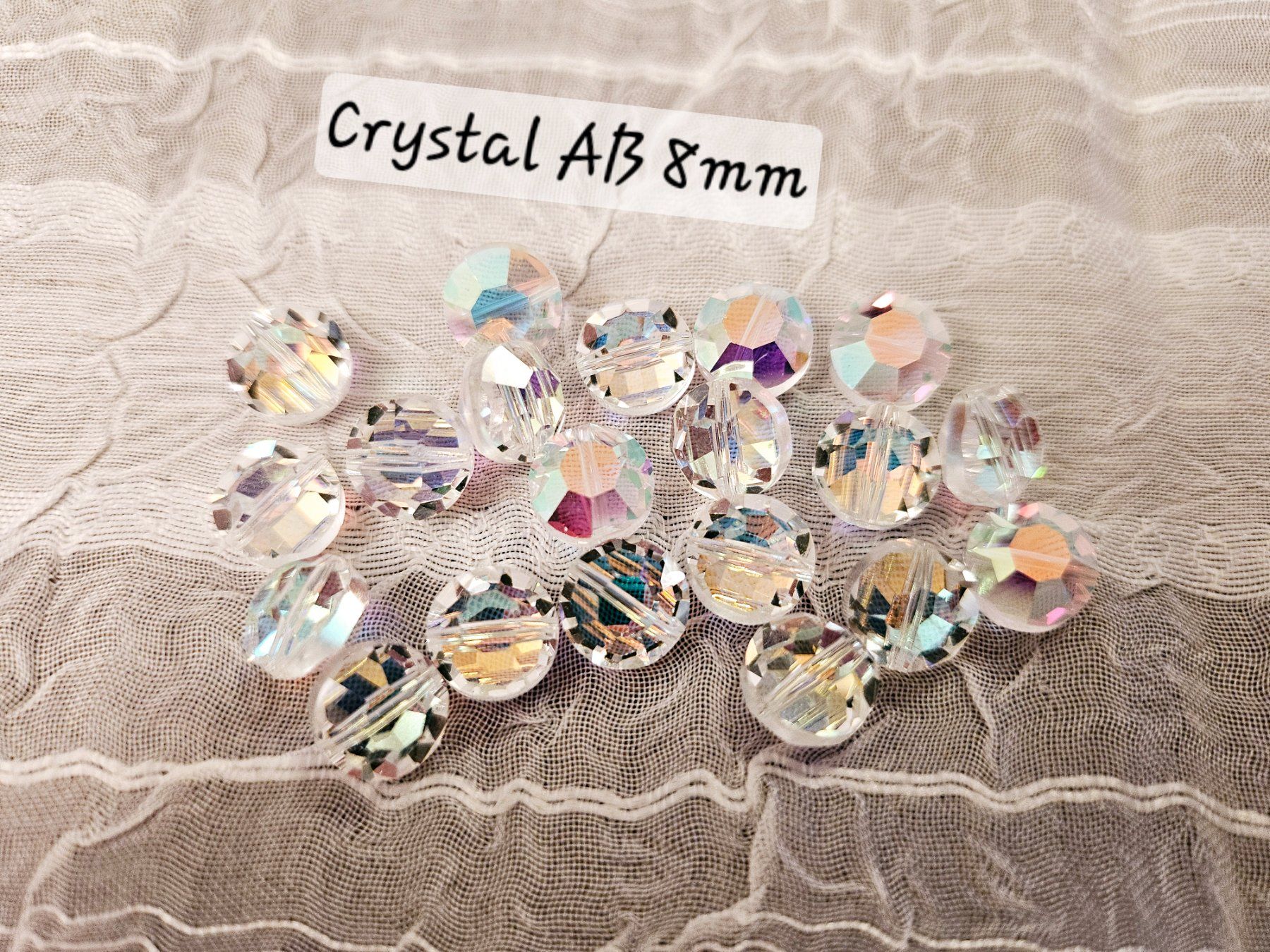 Perle (finte): Swarovski Perlen 8mm Crystal AB – Nuovo e nell'imballaggio originale da Dietikon venduto da Eleda