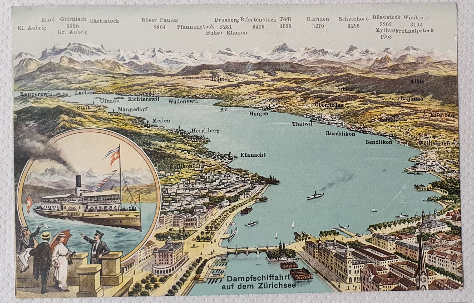 Cartoline postali: 3 Ansichtskarte Zürichsee – Usato da Kreuzlingen venduto da Rschweiz1 2