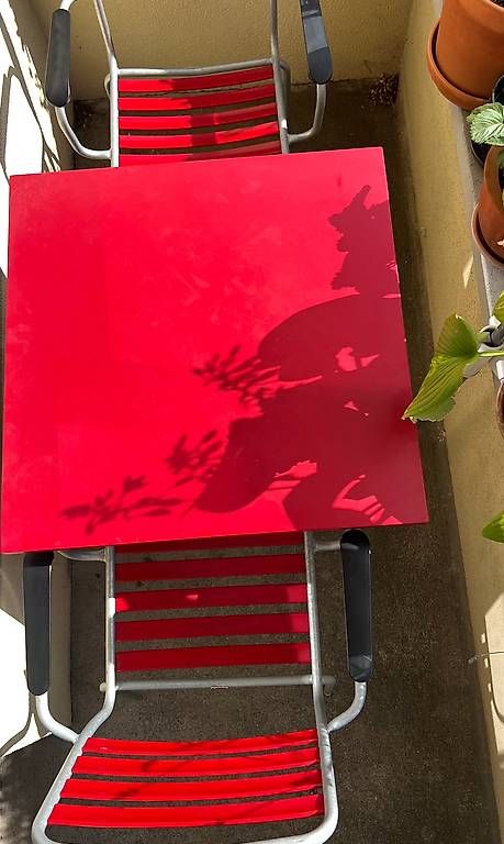 Schaffner Set di tavolo e panche: Schaffner Rigi Set in Rot – Usato da Zürich venduto da carmigrau 2