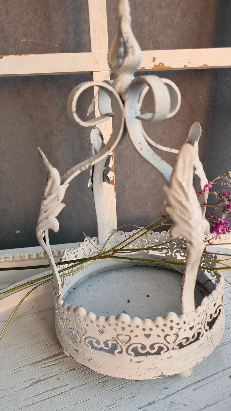 Tutte le decorazioni: shabby- chic Dekokrone mit Schale – Nuovo e nell'imballaggio originale da Böttstein venduto da decodor-angi 1