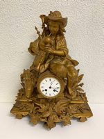 Antike französische Figurenuhr Kaminuhr Philippe Mourey 1864