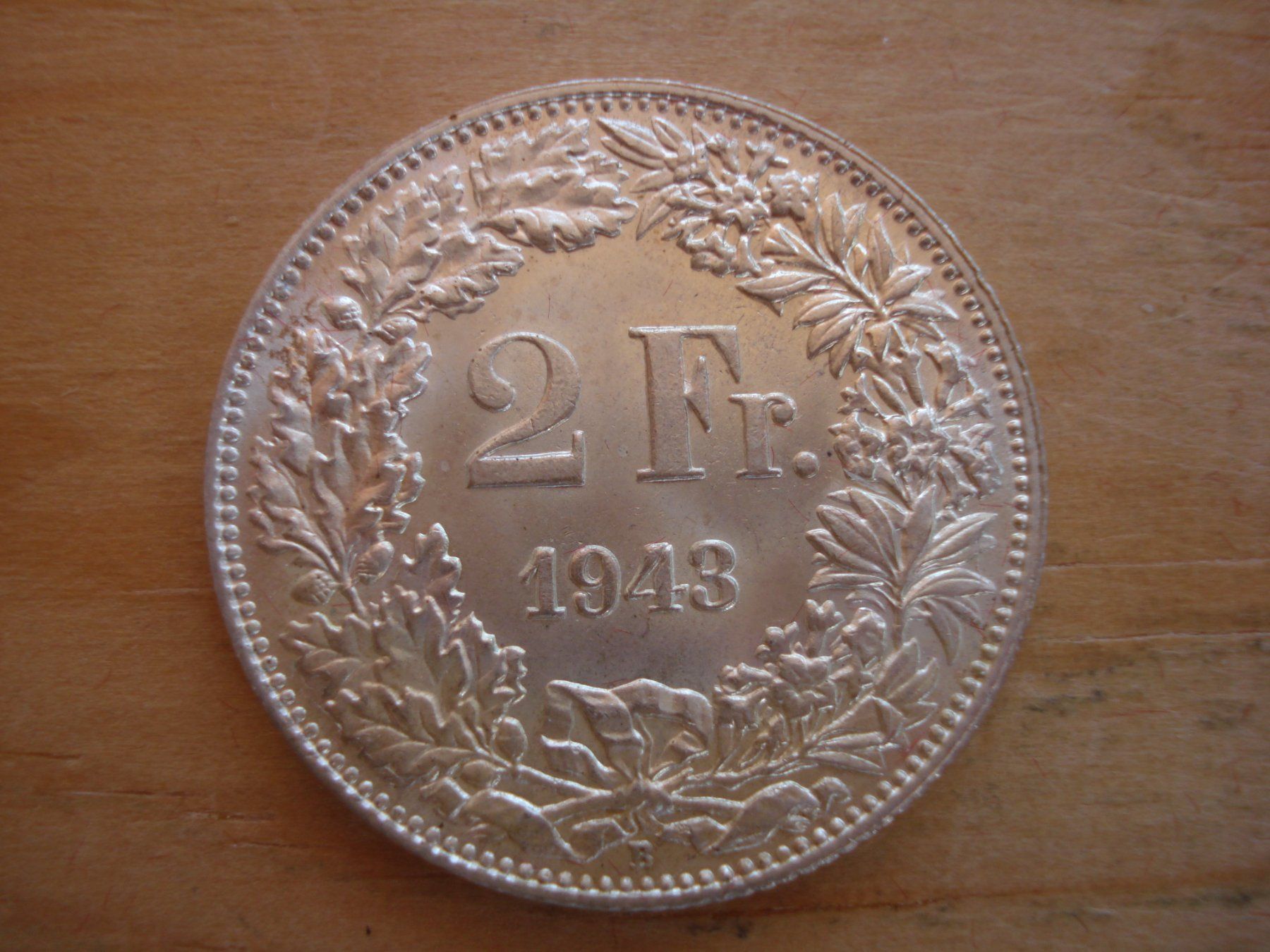 Alle Münzen: (C1) 2 Franken 1943 STGL – Gebraucht aus Erlach von Net-Coins