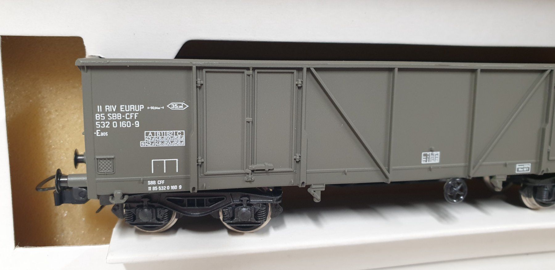 Rivarossi Modellini di ferrovie: Rivarossi SBB Güterwagen Eaos H0/DC 2415 – Nuovo e nell'imballaggio originale da Neuenhof venduto da ludovicco 4