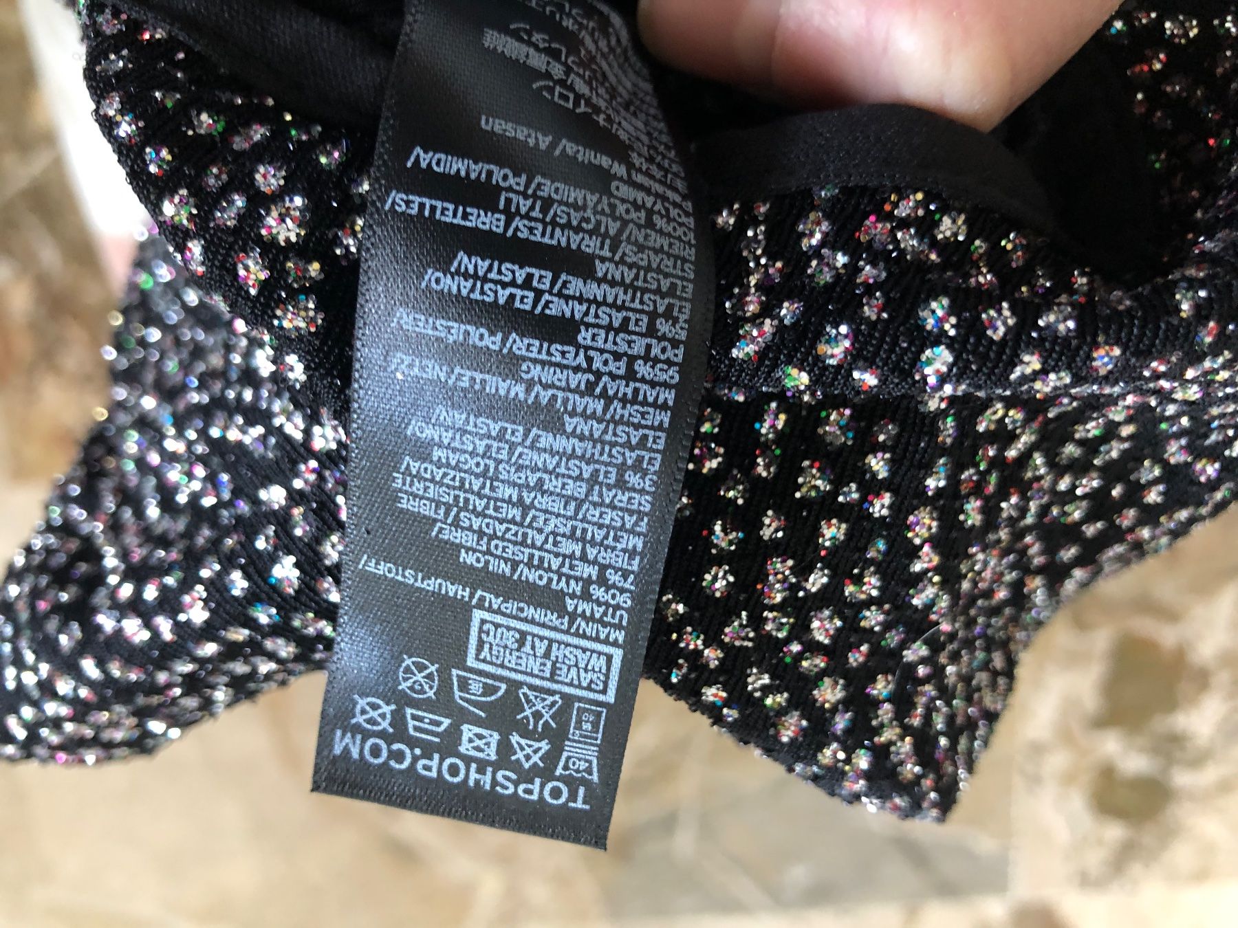 Topshop Top: Topshop Body mit Glitzer 34 XS – Usato da Chiasso venduto da ludi_a6 4