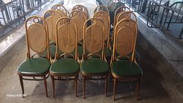 Stuhlset 12x Holz Rattangeflecht Leder Vintage Frühling 🌷 