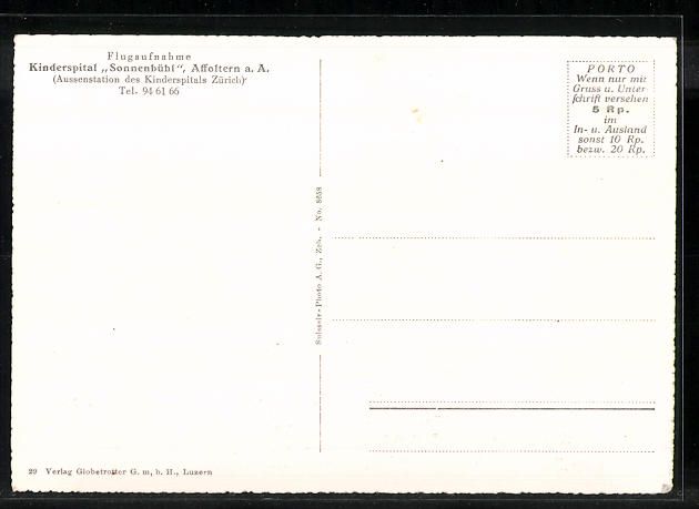 Cartoline postali: Affoltern a. A., Kinderspital Sonnenbüh – Usato da Berlin venduto da bartko-reher 1