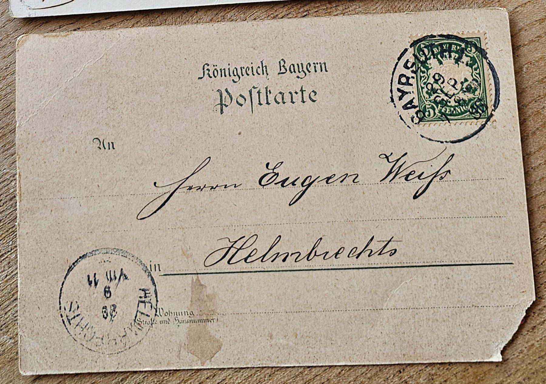 Ansichtskarten: Bayern litho BAYREUTH, 1896 ! – Gebraucht aus Les Valettes von Nuba1 1
