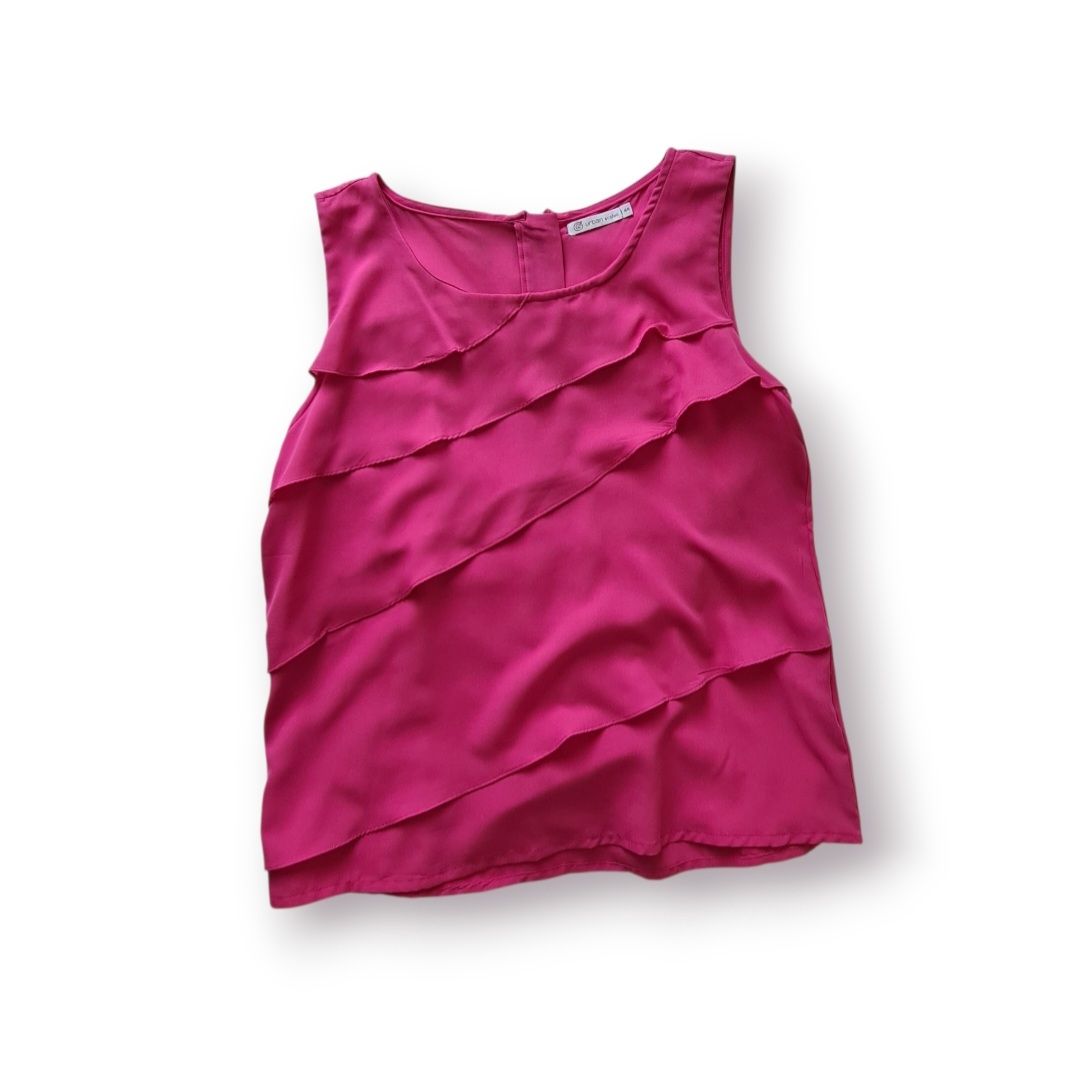 Top: Blouse sans manches à volants, rose - Taille 42 – Usato da Renens VD venduto da del_t2kx