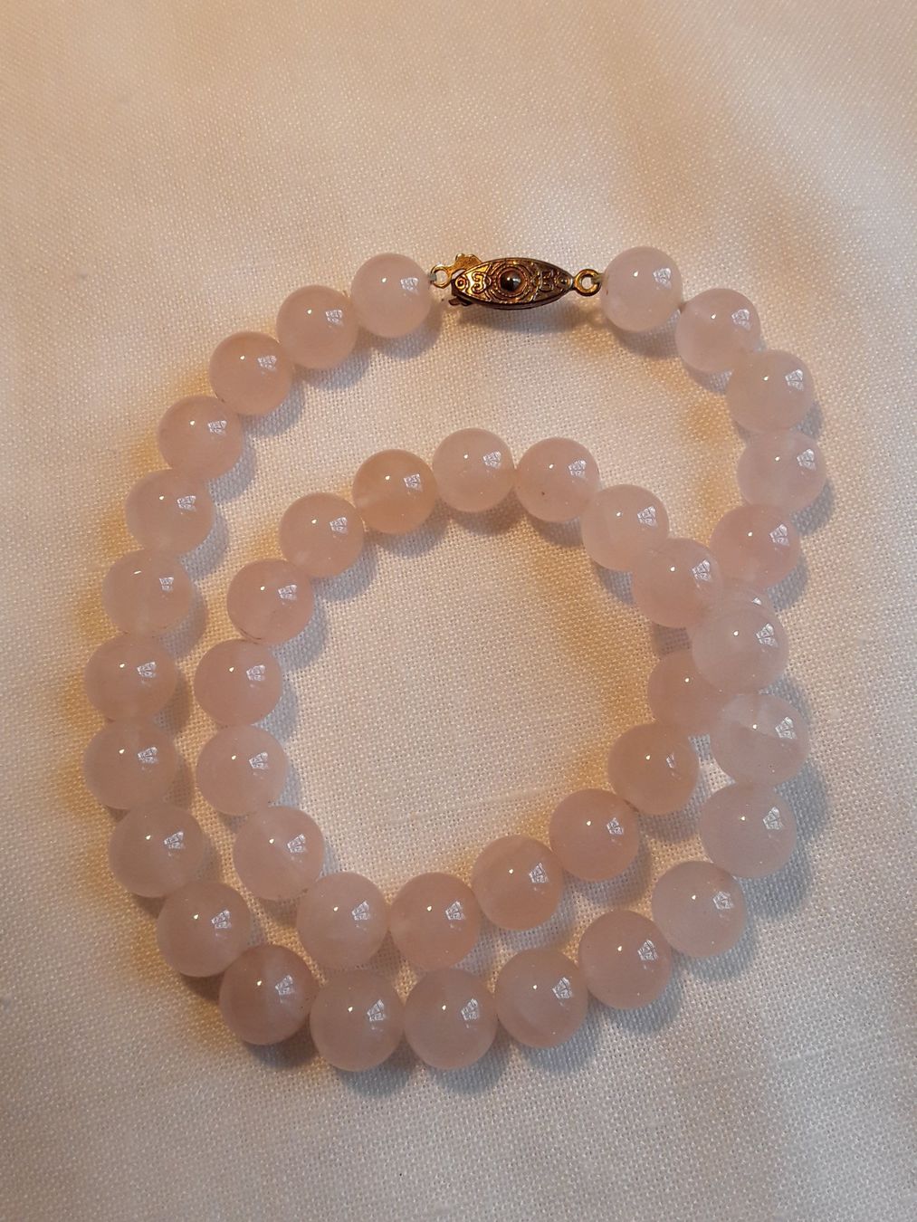 Catenine: Wunderschöne Rosenquarz Halskette/Collier – Usato da Zürich venduto da sanwit