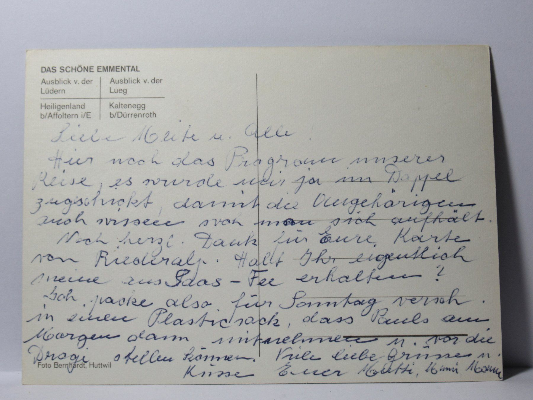 Ansichtskarten: Emmental , Kaltenegg , Heiligenland – Gebraucht aus Grenchen von Bluemchen1900 1