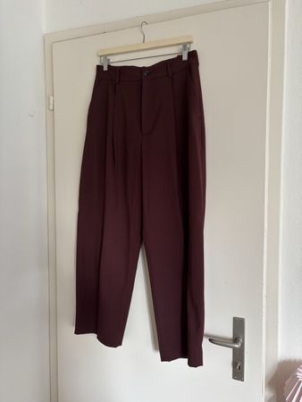 Zara Trousers Burgundy High Waist Size M Used Condition
