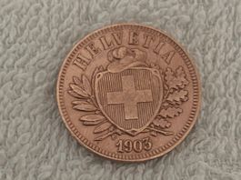 2 centimes/Rappen 1903 B