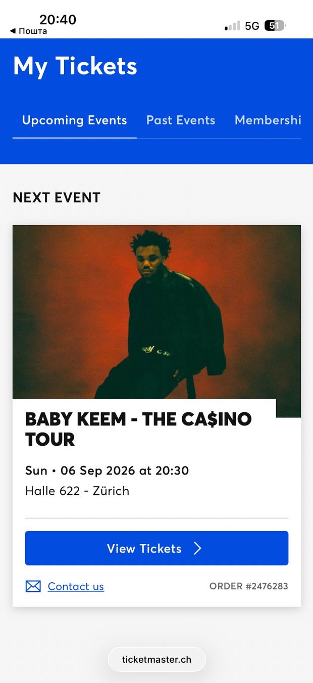 Tickets: Baby Keem ticket Konzerte – Gebraucht aus Fribourg von mar_xn5k
