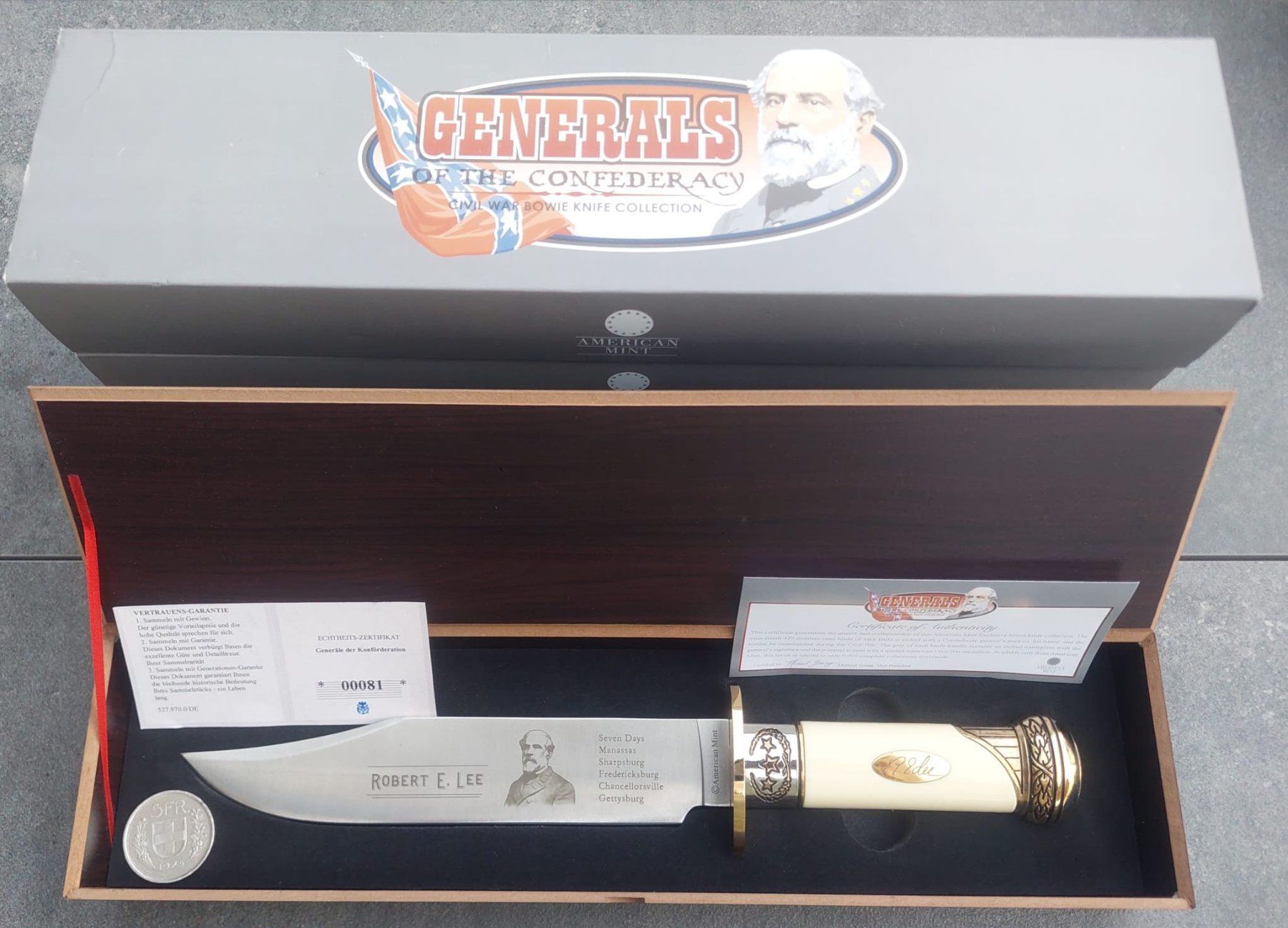 Accessori: General Robert E. Lee Bowie Knive American Mint – Nuovo e nell'imballaggio originale da Rudolfstetten venduto da RWStrader 1