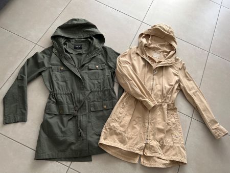 2er Set Damen Übergangs Jacken, Khaki und Oliv, Grösse S