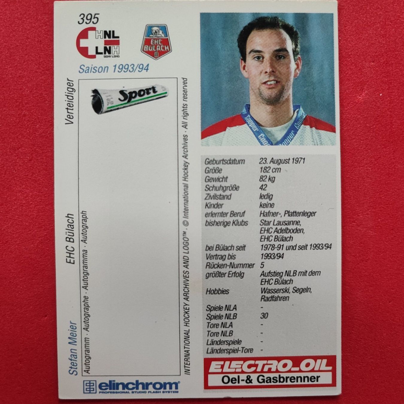 Carte collezionabili: Stefan Meier - EHC BÜLACH - 1993/94 – Usato da Dübendorf venduto da kb86_MOVIE 1